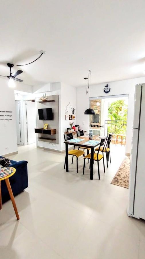 Apto Centro Ubatuba Com Varanda Gourmet, Suite E Piscina Esterno foto