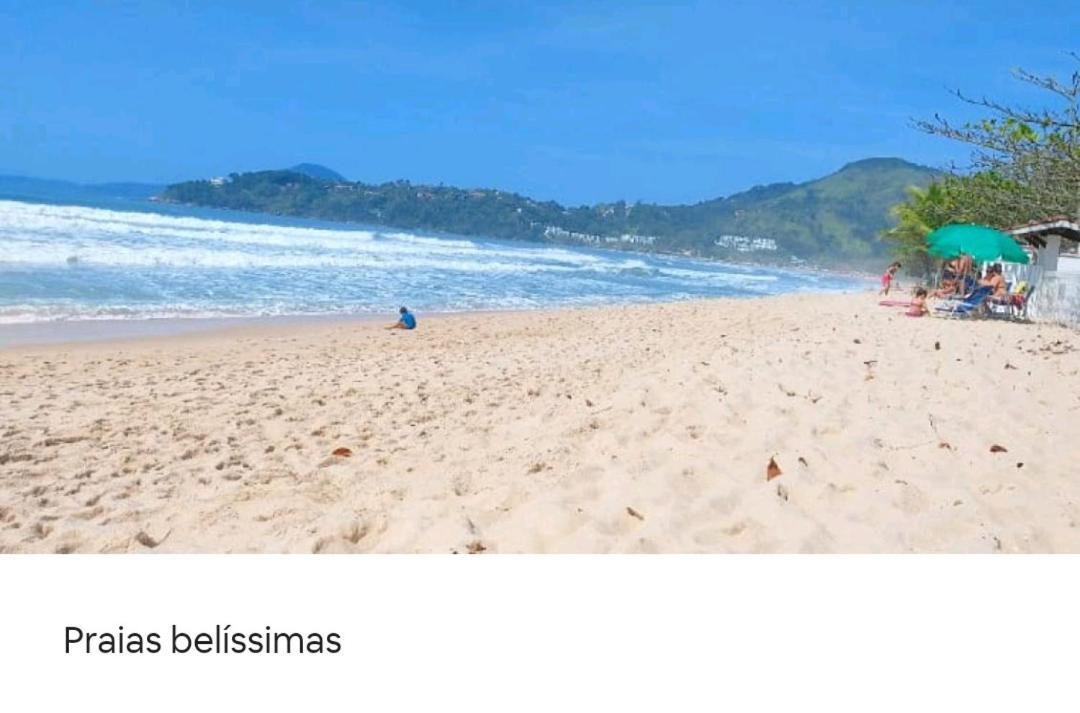Apto Centro Ubatuba Com Varanda Gourmet, Suite E Piscina Esterno foto